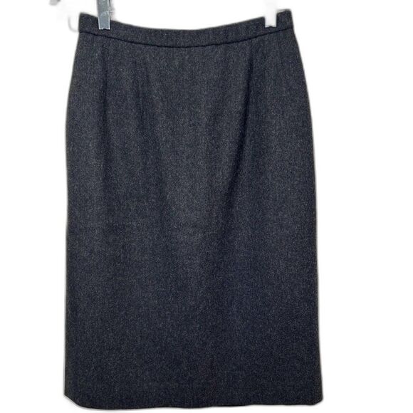 Pendleton Dresses & Skirts - Vintage Pendleton Pencil Skirt Size 8 Petite Charcoal 100% Virgin Wool Lined
